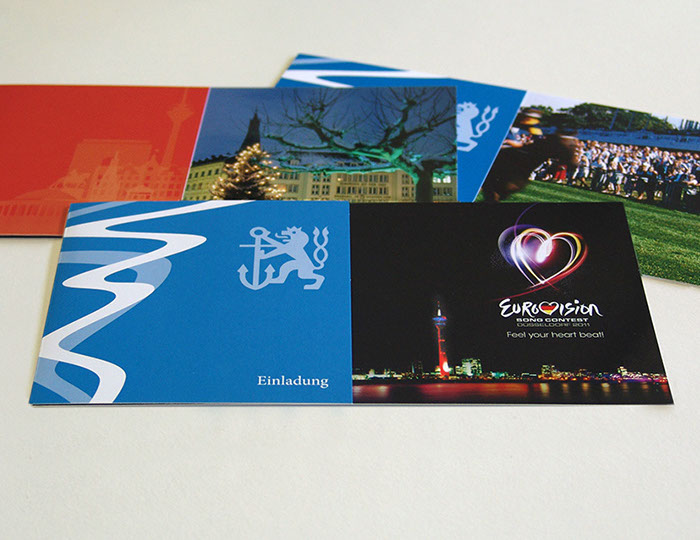 Stadt Düsseldorf Serie von Grußkarten und Einladungen